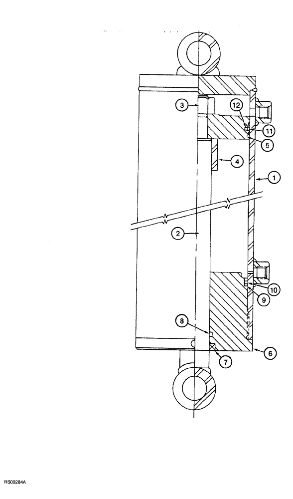 Схема запчастей Case IH 5700 - (8-072) - CYLINDER ASSEMBLY - 1282421C91, 4-1/2 ID X 34 INCH STROKE (08) - HYDRAULICS