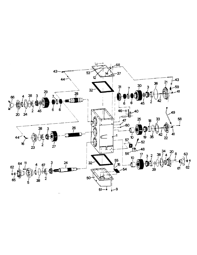 Схема запчастей Case IH ST225 - (04-45) - TRANSFER CASE ASSEMBLY, STATIONARY STYLE, ASN 2000 (04) - Drive Train