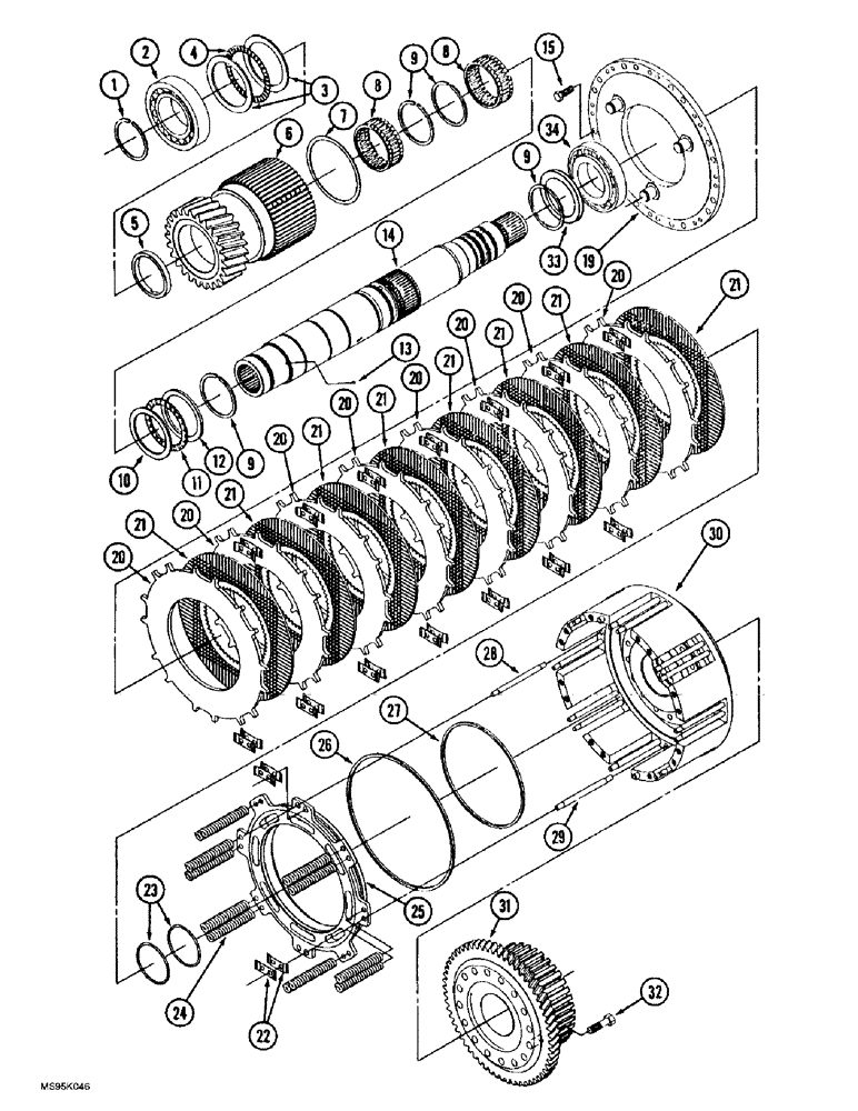 Схема запчастей Case IH 9350 - (6-084) - 24 SPEED SYNCHROSHIFT TRANSMISSION ASSEMBLY, INPUT SHAFT (06) - POWER TRAIN