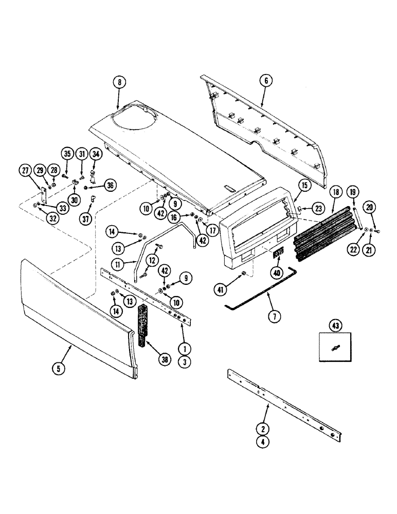 Схема запчастей Case IH 4690 - (9-362) - HOOD AND UPPER GRILLE (09) - CHASSIS/ATTACHMENTS