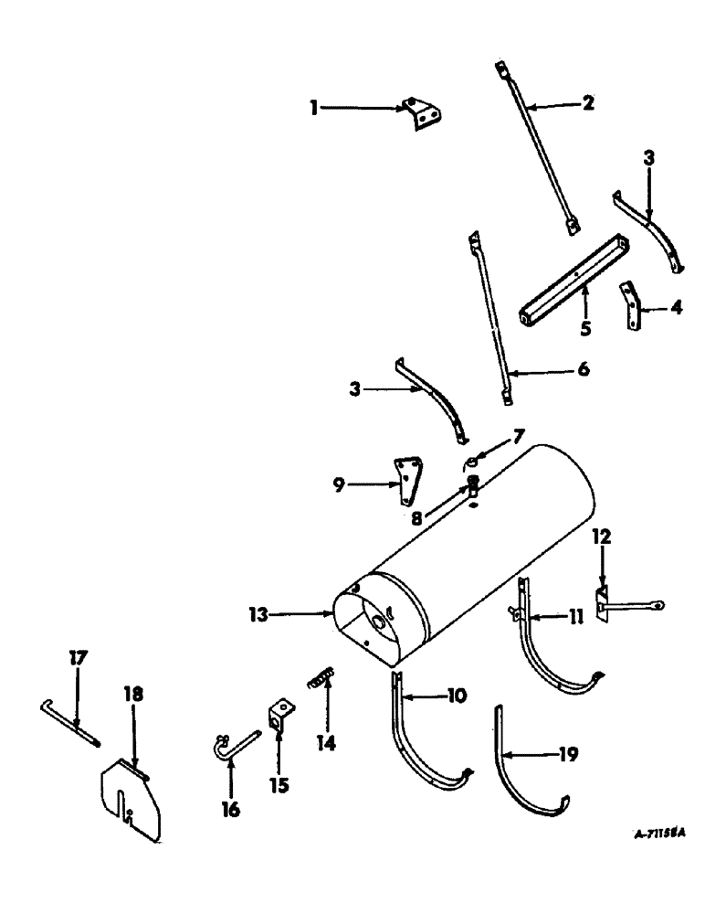 Схема запчастей Case IH 403 - (347) - FUEL TANK AND SUPPORTS, FOR C-263 LP GAS ENGINES (10) - ENGINE