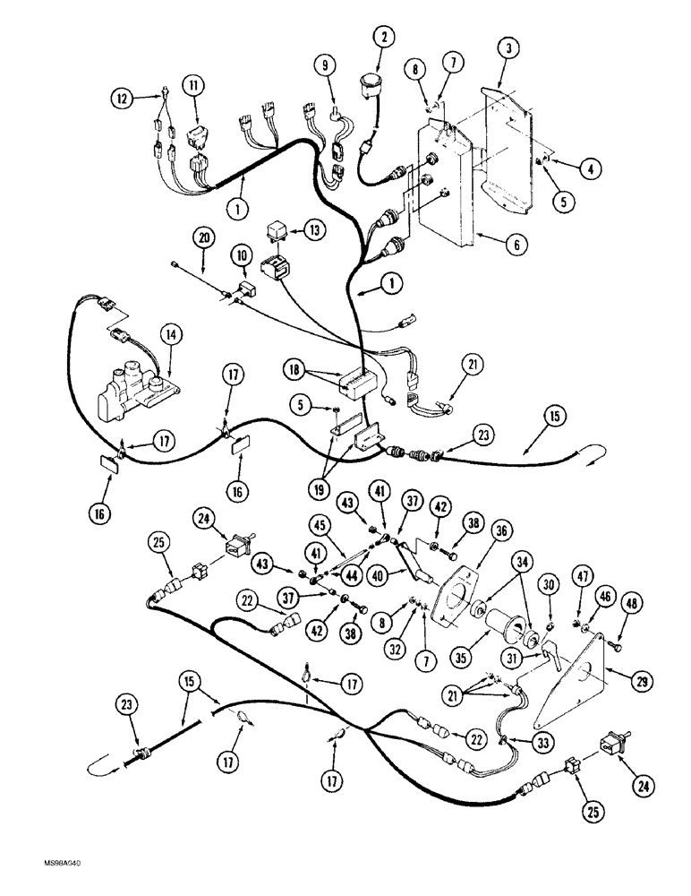 Схема запчастей Case IH 9310 - (4-066) - THREE POINT HITCH HARNESS, PRIOR TO P.I.N. JEE0069665 (04) - ELECTRICAL SYSTEMS