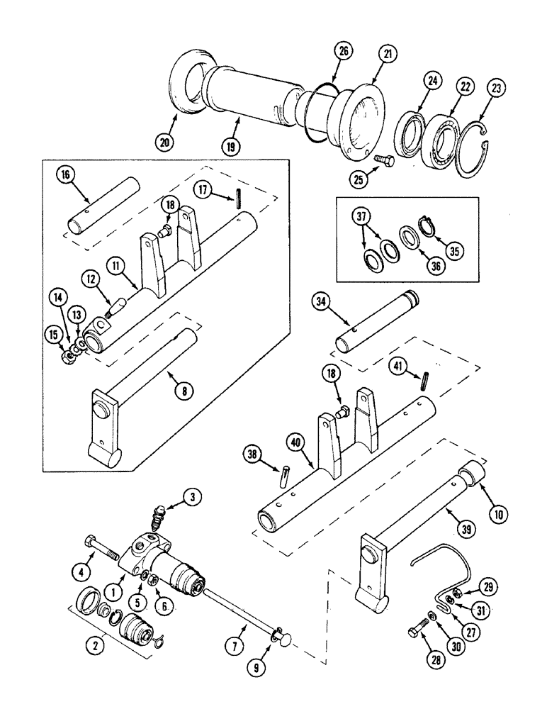 Схема запчастей Case IH 1594 - (6-158) - TRANSMISSION CLUTCH RELEASE MECHANISM, MECHANICAL COMPONENTS (06) - POWER TRAIN