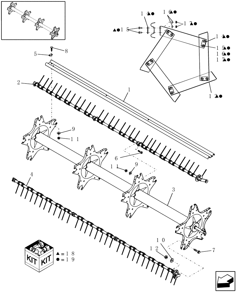 Схема запчастей Case IH HDX182 - (20.13.02[1]) - REEL (58) - ATTACHMENTS/HEADERS