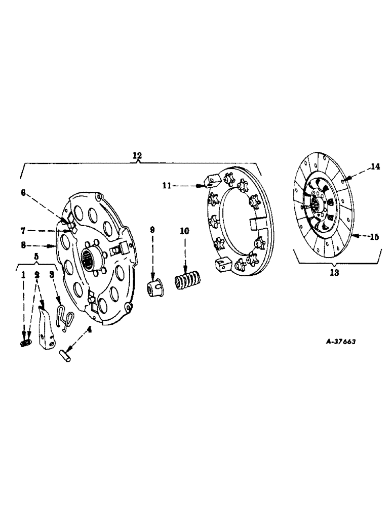 Схема запчастей Case IH 340 - (111[A]) - CLUTCH, CLUTCH, 10-1/2 INCH, ROCKFORD (03.1) - CLUTCH