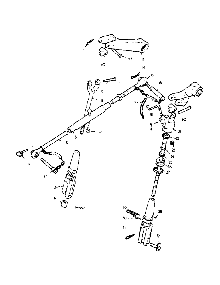 Схема запчастей Case IH 2500 - (09-002) - THREE POINT HITCH, 574 S/N 102265 AND UP, 2500 S/N 100027 AND UP (12) - FRAME