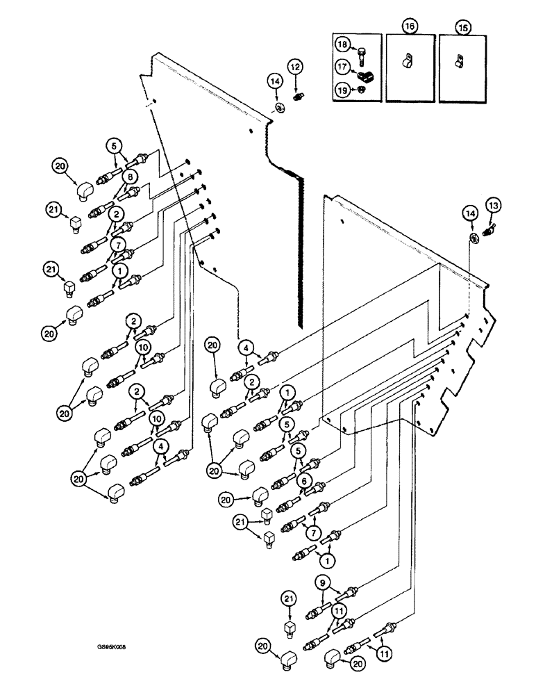 Схема запчастей Case IH 2055 - (9F-03A) - CHASSIS SYSTEM, WITHOUT SUPPORT, ITEM 1, PAGE 9F-2 (12) - CHASSIS