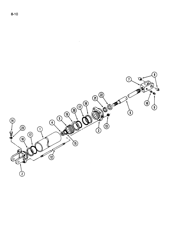 Схема запчастей Case IH 1590 - (8-10) - TONGUE POSITIONING HYDRAULIC CYLINDER, 1490 AND 1590 MOWER CONDITIONING (07) - HYDRAULICS