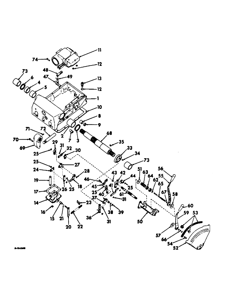 Схема запчастей Case IH 544 - (F-24) - HYDRAULICS SYSTEM, HYDRAULIC DRAFT CONTROL, FARMALL TRACTORS WITH SERIAL NO. 14291 AND BELOW (07) - HYDRAULIC SYSTEM