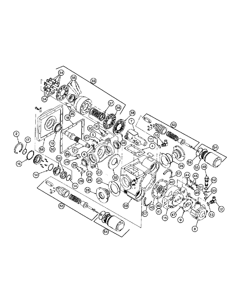 Схема запчастей Case IH 1400 - (6-14) - HYDROSTATIC PUMP, EATON (03) - POWER TRAIN