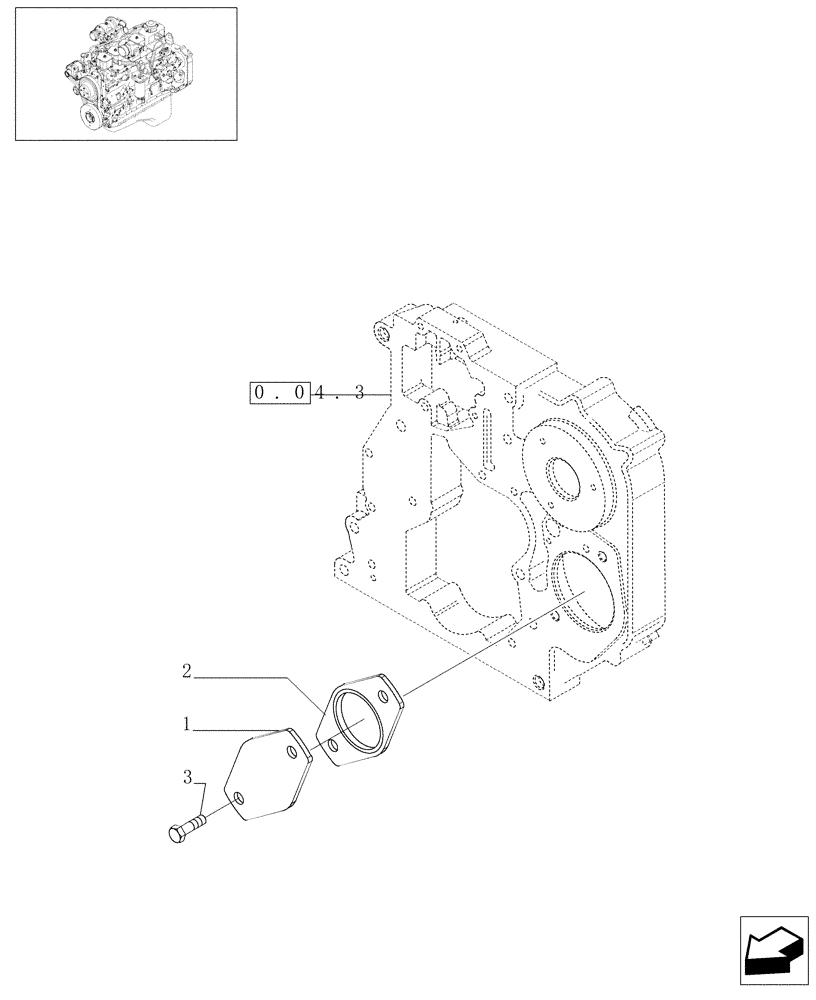 Схема запчастей Case IH PX170 - (0.35.0[01]) - POWER TAKE OFF (504035155) (02) - ENGINE