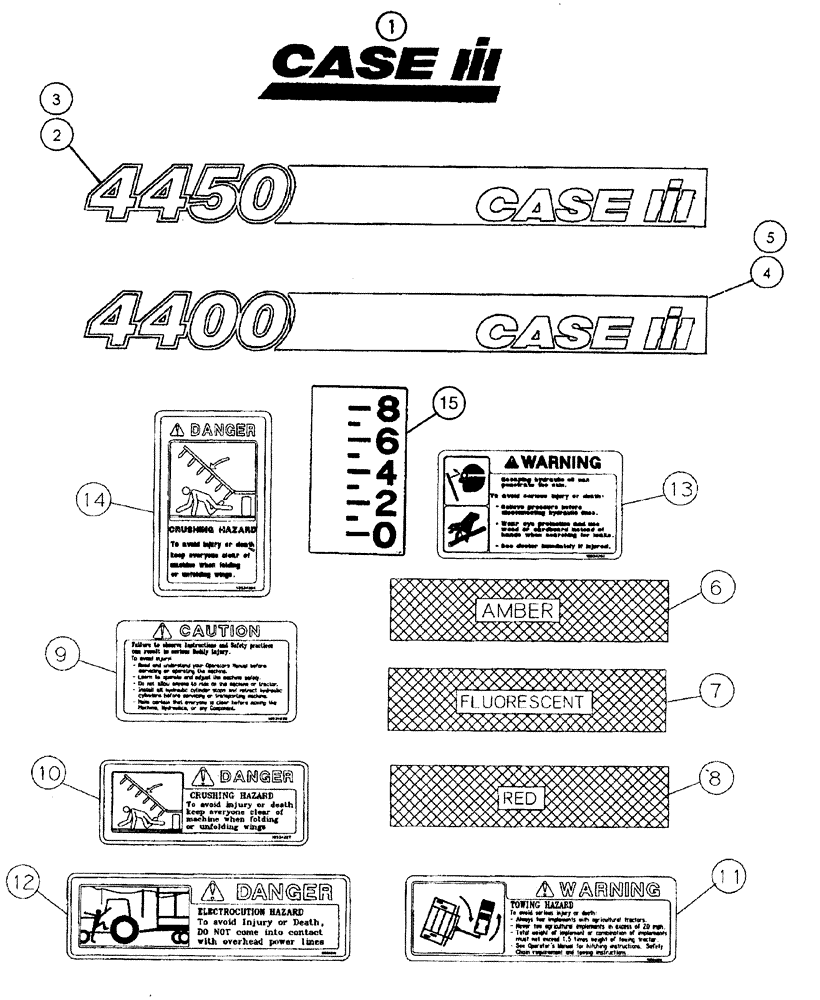 Схема запчастей Case IH 4400 - (09-38) - DECALS 