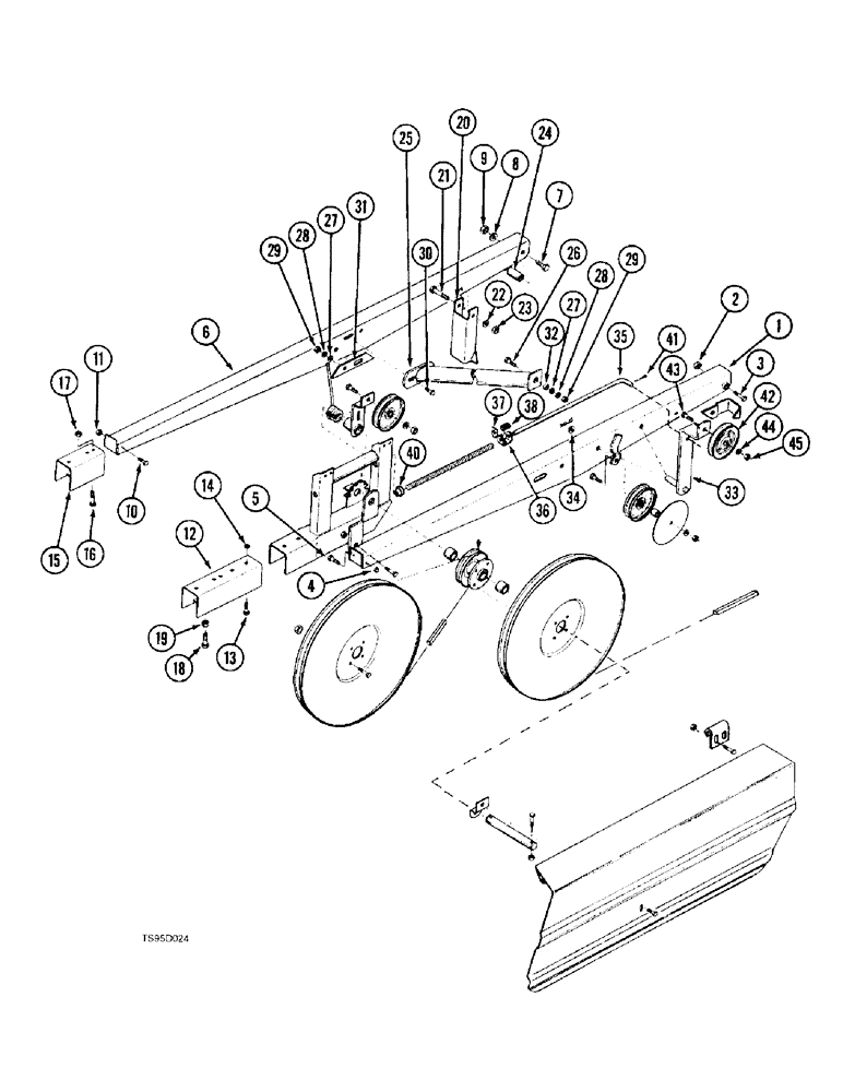 Схема запчастей Case IH 721 - (9-44) - REEL DRIVE AND SUPPORT ARMS (09) - CHASSIS