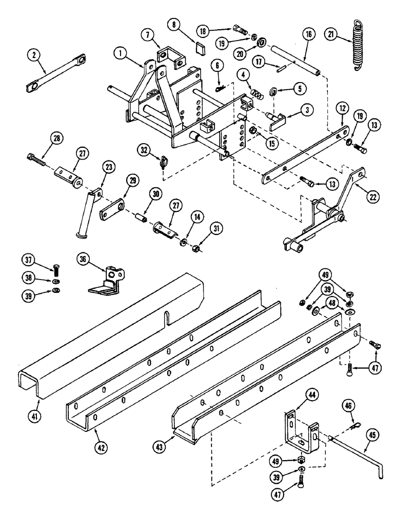 Схема запчастей Case IH 54FMS - (48) - MAIN FRAME, 54 FMS SNOW THROWER 