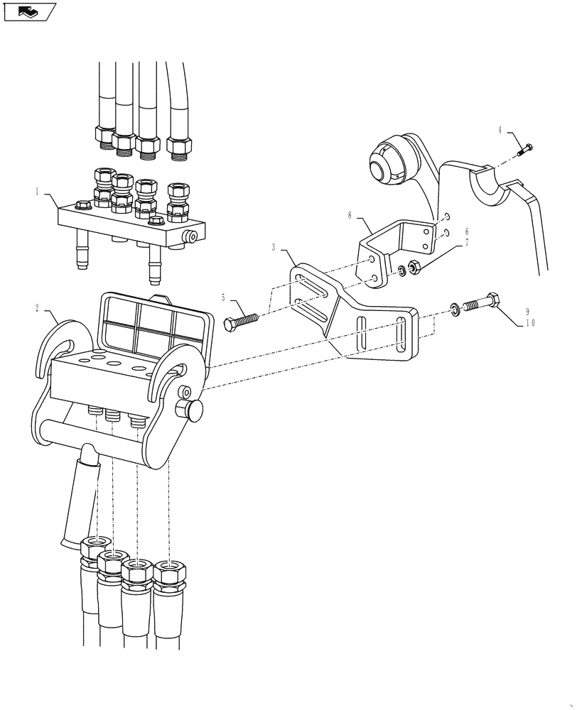 Схема запчастей Case IH L790 - (35.204.06) - HOSE CONNECTION (35) - HYDRAULIC SYSTEMS