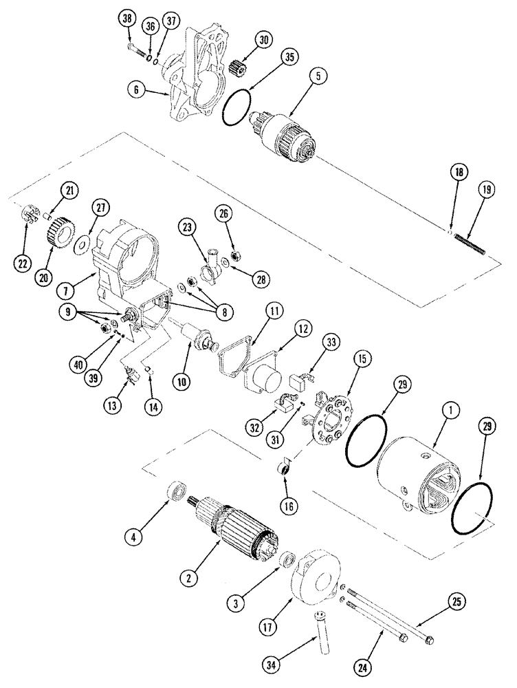 Схема запчастей Case IH STX275 - (04-08) - STARTER ASSY (04) - ELECTRICAL SYSTEMS