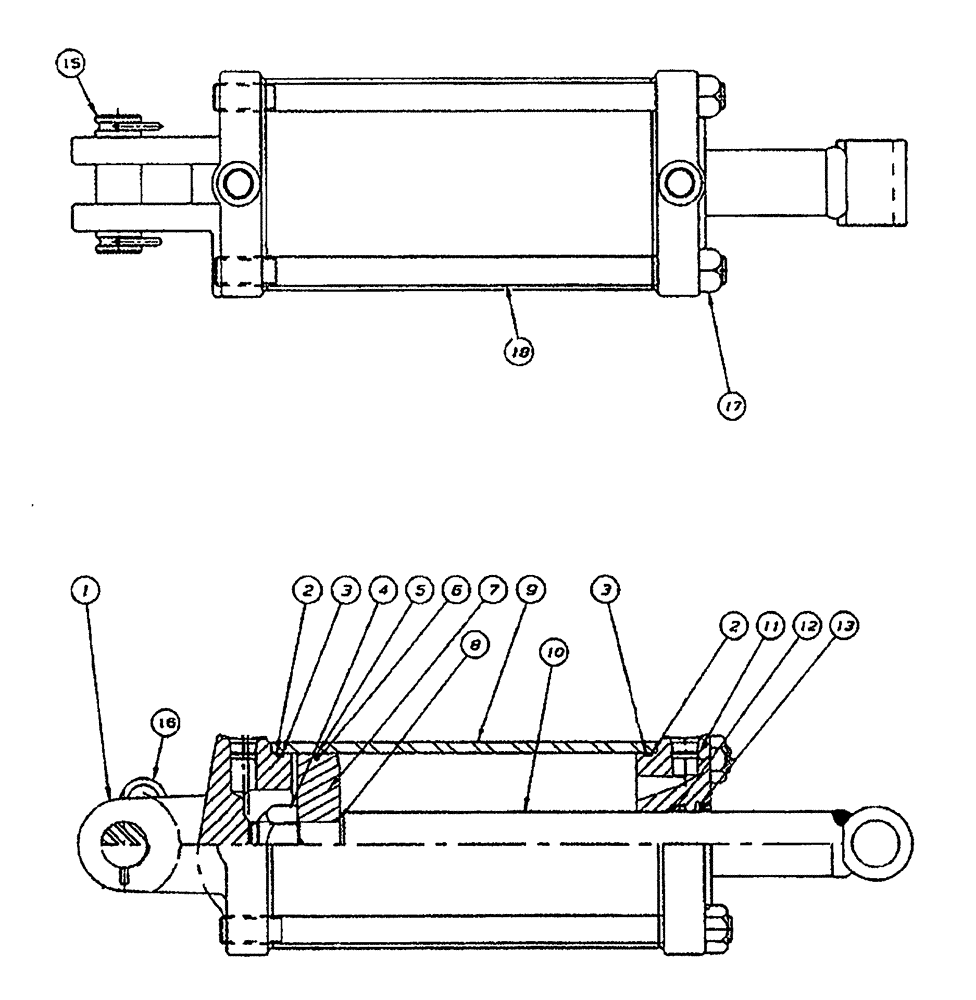 Схема запчастей Case IH NFX - (8-10) - HYDRAULIC LIFT CYLINDER 5 INCH BORE X 30 INCH STROKE (08) - HYDRAULICS