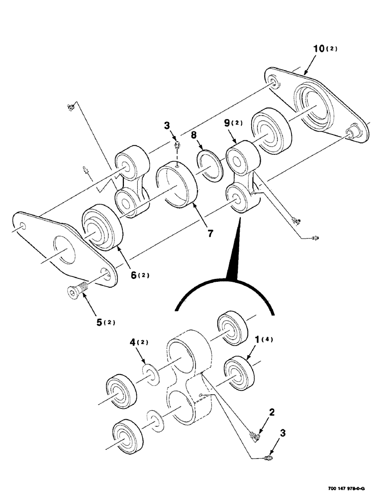 Схема запчастей Case IH 425 - (2-26) - LINK ASSEMBLY, SWAYBAR (58) - ATTACHMENTS/HEADERS