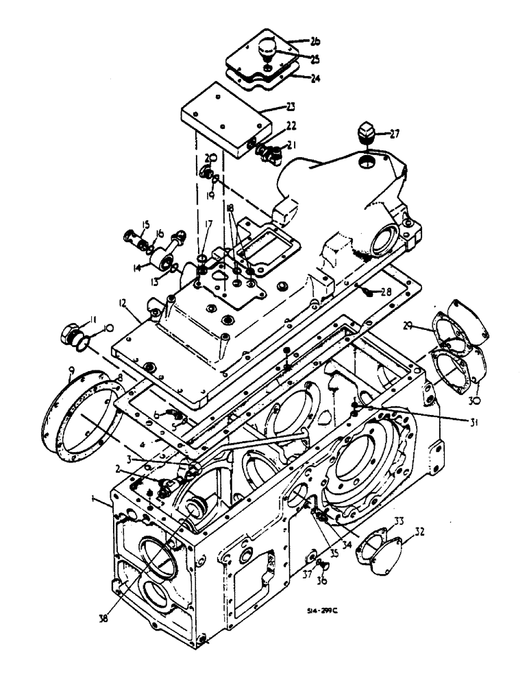 Схема запчастей Case IH 484 - (00C19) - REAR FRAME, COVER AND CONNECTIONS (04) - Drive Train