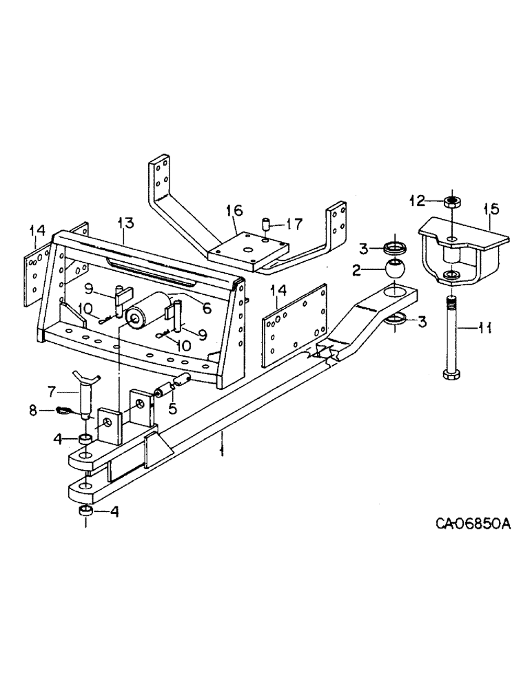 Схема запчастей Case IH 4586 - (09-06) - FRAME, ARTICULATION PIVOT DRAWBAR ATTACHMENT, 4586 TRACTORS WITH SERIAL NO. 2501 AND ABOVE (12) - FRAME