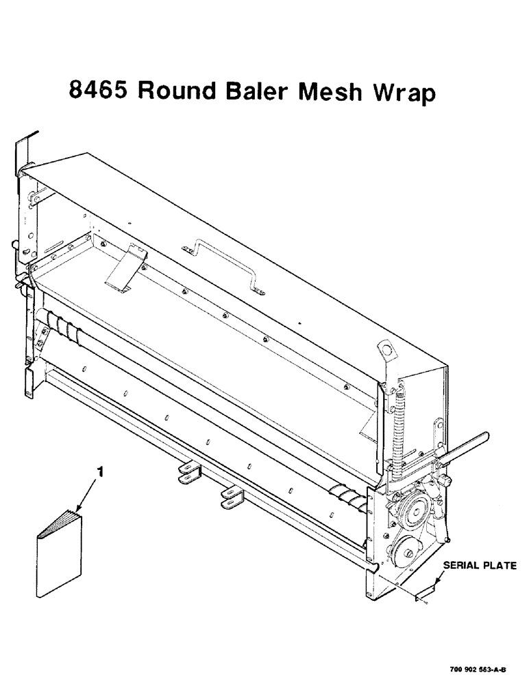 Схема запчастей Case IH 8465T - (9-37) - MESH WRAP SERIAL PLATE LOCATION, 8465 ROUND BALER MESH WRAP Decals & Attachments