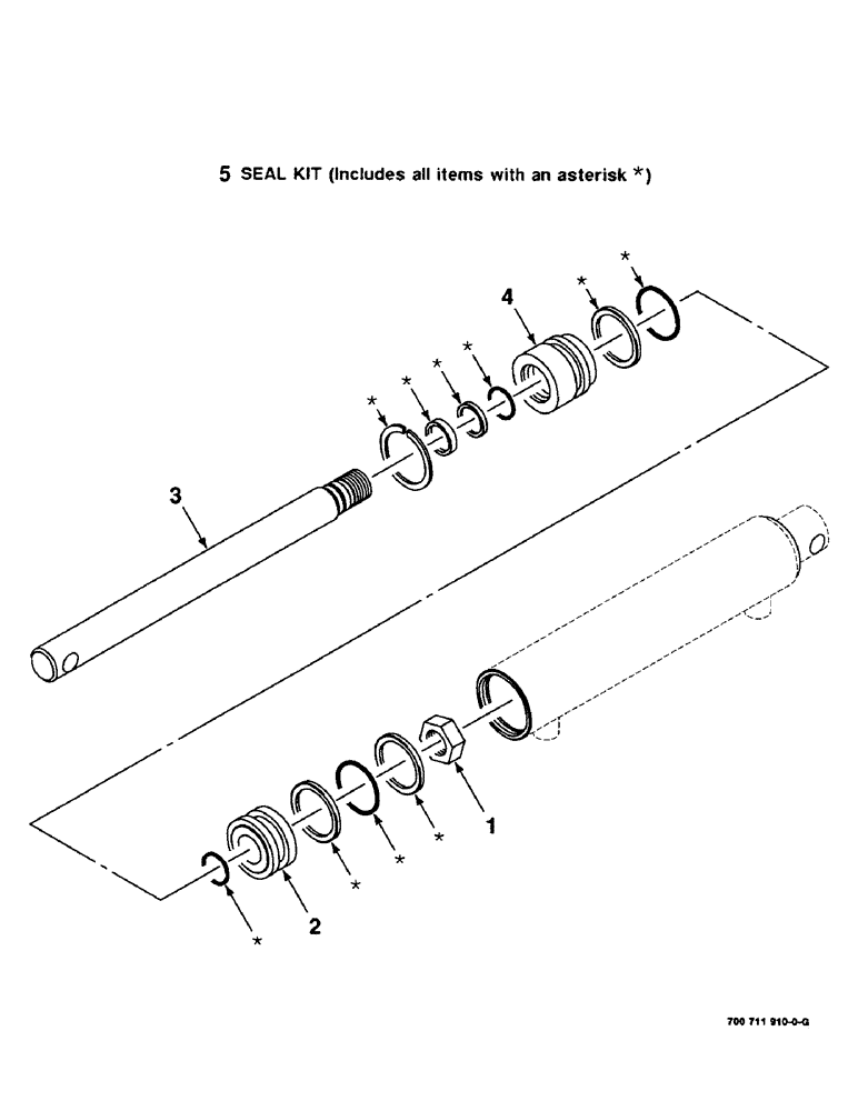 Схема запчастей Case IH 8455T - (8-04) - HYDRAULIC CYLINDER ASSEMBLY, THREADER, 700711910 HYDRAULIC CYL. ASSY. COMPLETE, 2" BORE X 4" STROKE (07) - HYDRAULICS