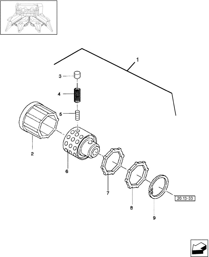 Схема запчастей Case IH HDX3R - (20.06) - CLUTCH, RADIAL PIN (58) - ATTACHMENTS/HEADERS