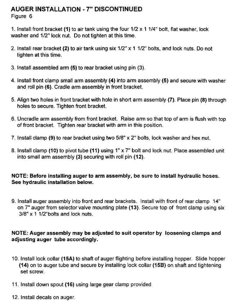 Схема запчастей Case IH 3503 - (A15) - AUGER INSTALLATION - 7" DISCONTINUED 