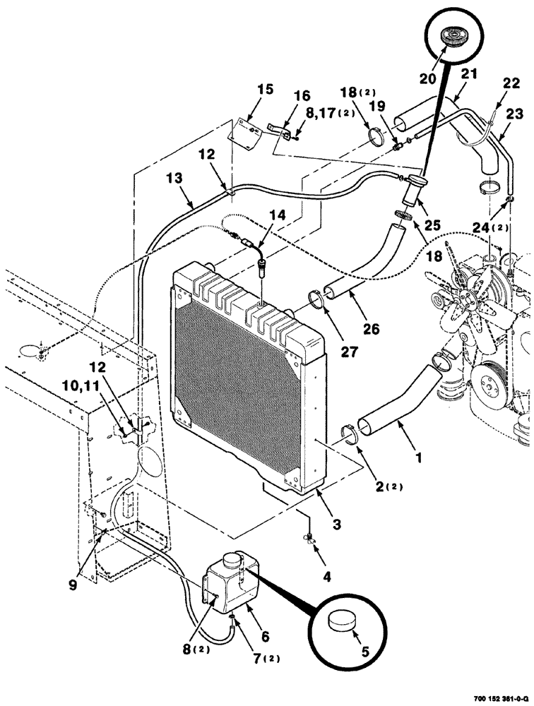 Схема запчастей Case IH 8880 - (02-018) - RADIATOR, HOSES AND MOUNTING ASSEMBLY (S.N. CFH0155350 AND LATER) (10) - ENGINE