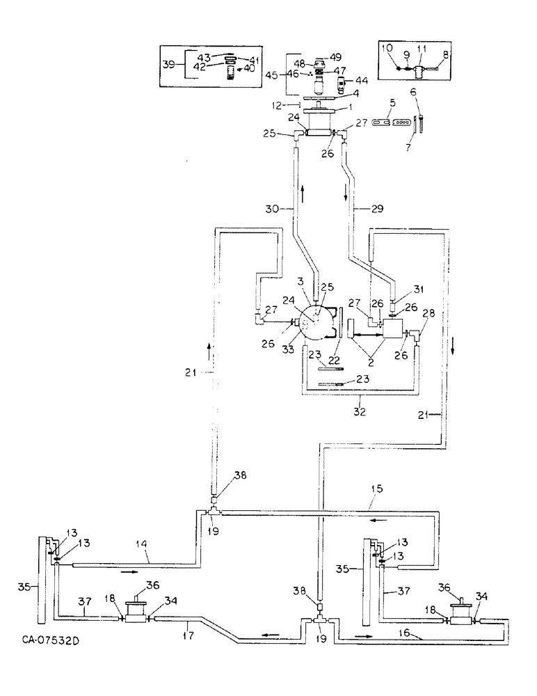 Схема запчастей Case IH 800 - (07-24) - SEED HANDLING, HYDRAULIC PUMP AND RELATED PARTS, UNIT E, FOR 1000 RPM TAKE-OFF UNIT (09) - CHASSIS/ATTACHMENTS