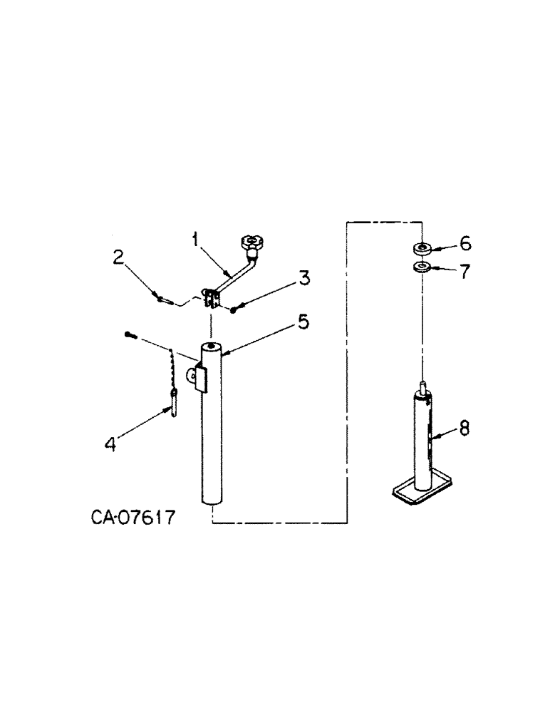 Схема запчастей Case IH 365 - (D-09) - JACK ASSEMBLY, FOR TRAILING MACHINES (09) - CHASSIS