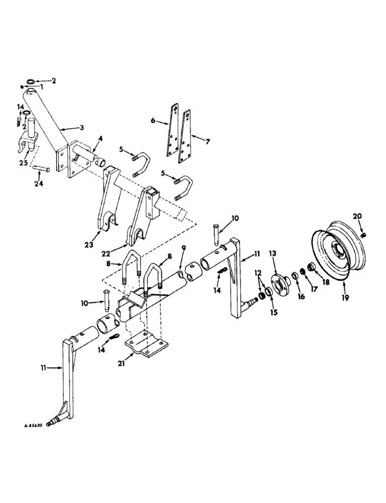 Схема запчастей Case IH 53 - (F-07) - TRANSPORT ATTACHMENT AND ADAPTER PARTS 