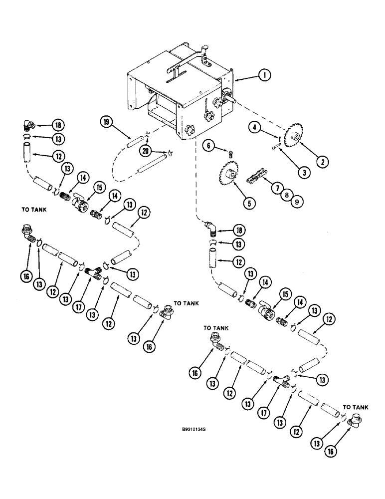 Схема запчастей Case IH 955 - (9F-004) - LIQUID FERTILIZER SQUEEZE PUMP SYSTEM, AND SECONDARY DRIVE (09) - CHASSIS/ATTACHMENTS