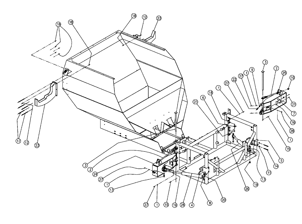 Схема запчастей Case IH FLX810 - (04-020) - BOOM FOLD PARTS, MID, 70’ Boom Group