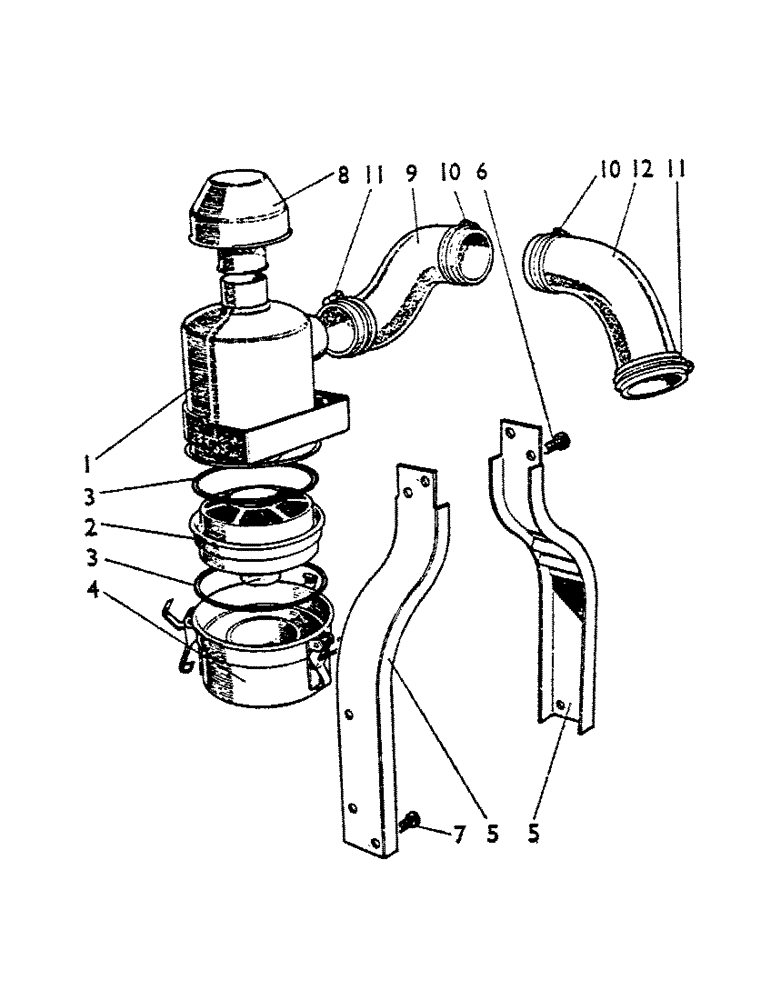 Схема запчастей Case IH 990A - (19) - AIR CLEANER (01) - ENGINE