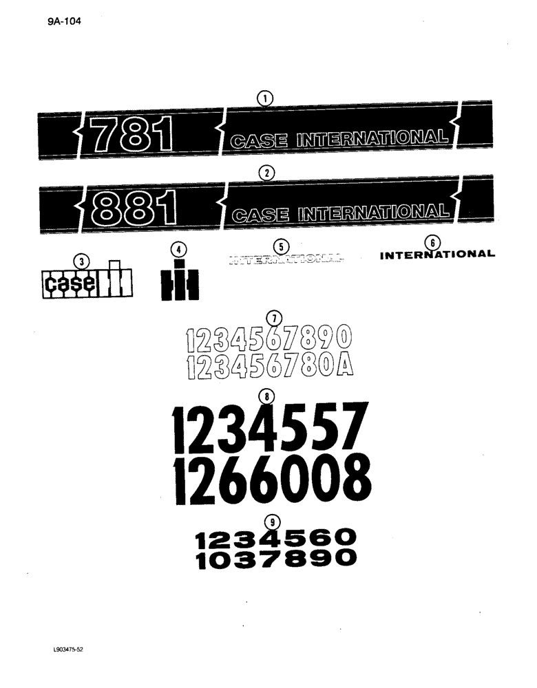 Схема запчастей Case IH 781 - (9A-104) - DECALS, PRODUCT IDENTIFICATION (12) - CHASSIS