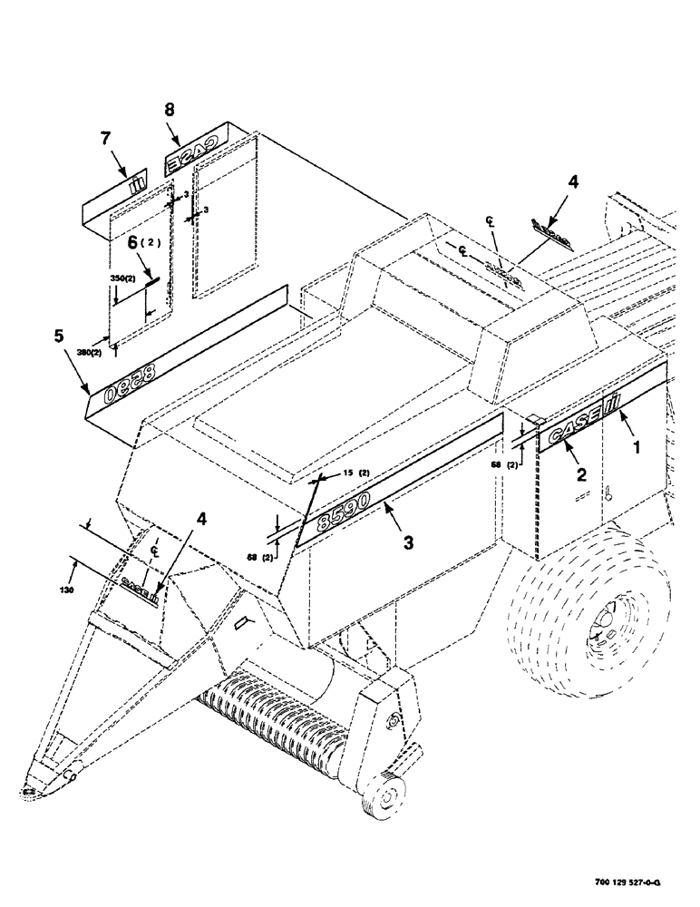 Схема запчастей Case IH 8590 - (09-02) - HYDRAULIC CYLINDER ASSEMBLY, DENSITY CONTROL (07) - HYDRAULICS