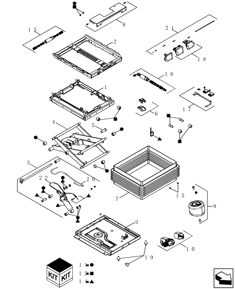 Схема запчастей Case IH TITAN 3520 - (01-046[04]) - KIT, AIR SUSPENSION ASSEMBLY, AIR2000, FROM SN Y9T026002 UNTIL YBT031127 (10) - CAB