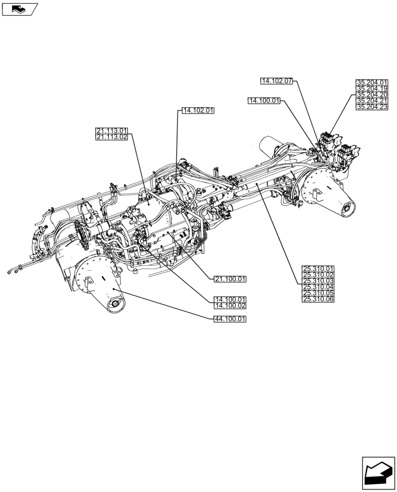 Схема запчастей Case IH STEIGER 450 - (00.000.04) - PICTORIAL INDEX-CHASSIS (00) - GENERAL & PICTORIAL INDEX