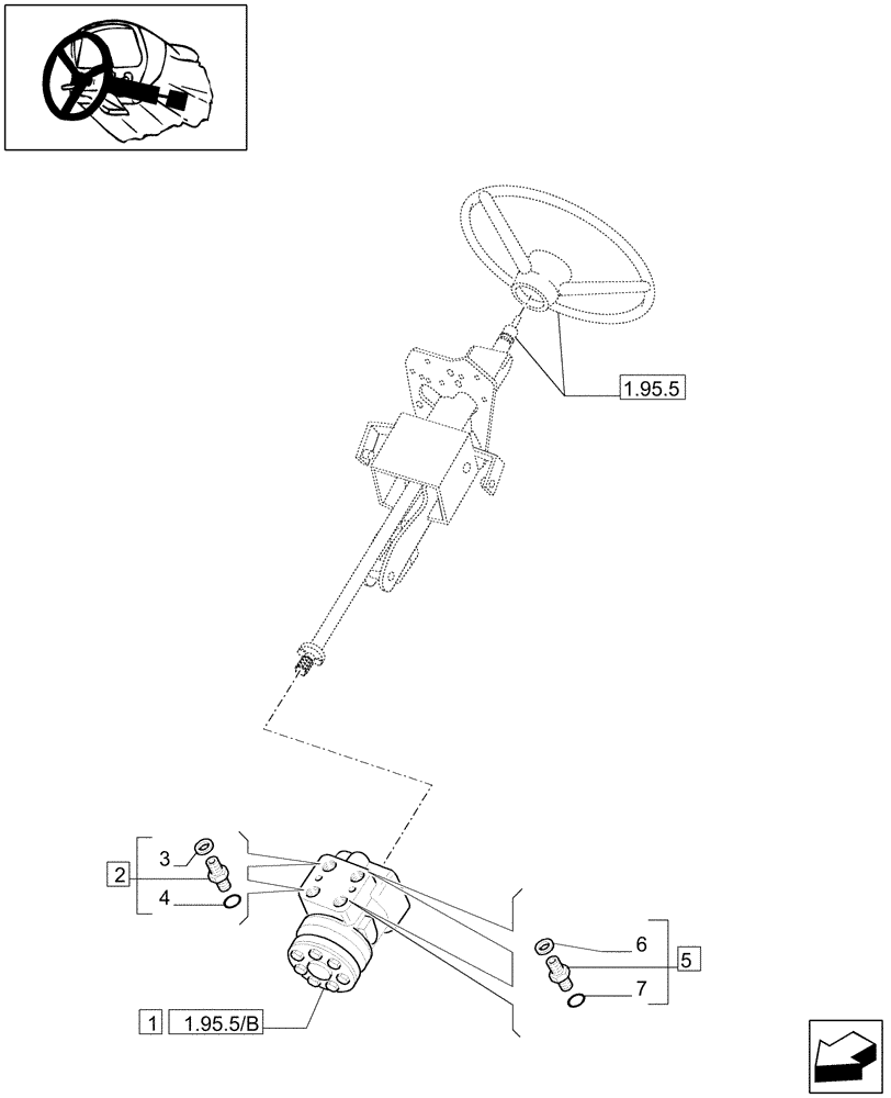 Схема запчастей Case IH MXU115 - (1.95.5/02) - (VAR.417) 2WD STRENGTHENED FRONT AXLE HYDROSTATIC - STEERING & RELATED PARTS (10) - OPERATORS PLATFORM/CAB