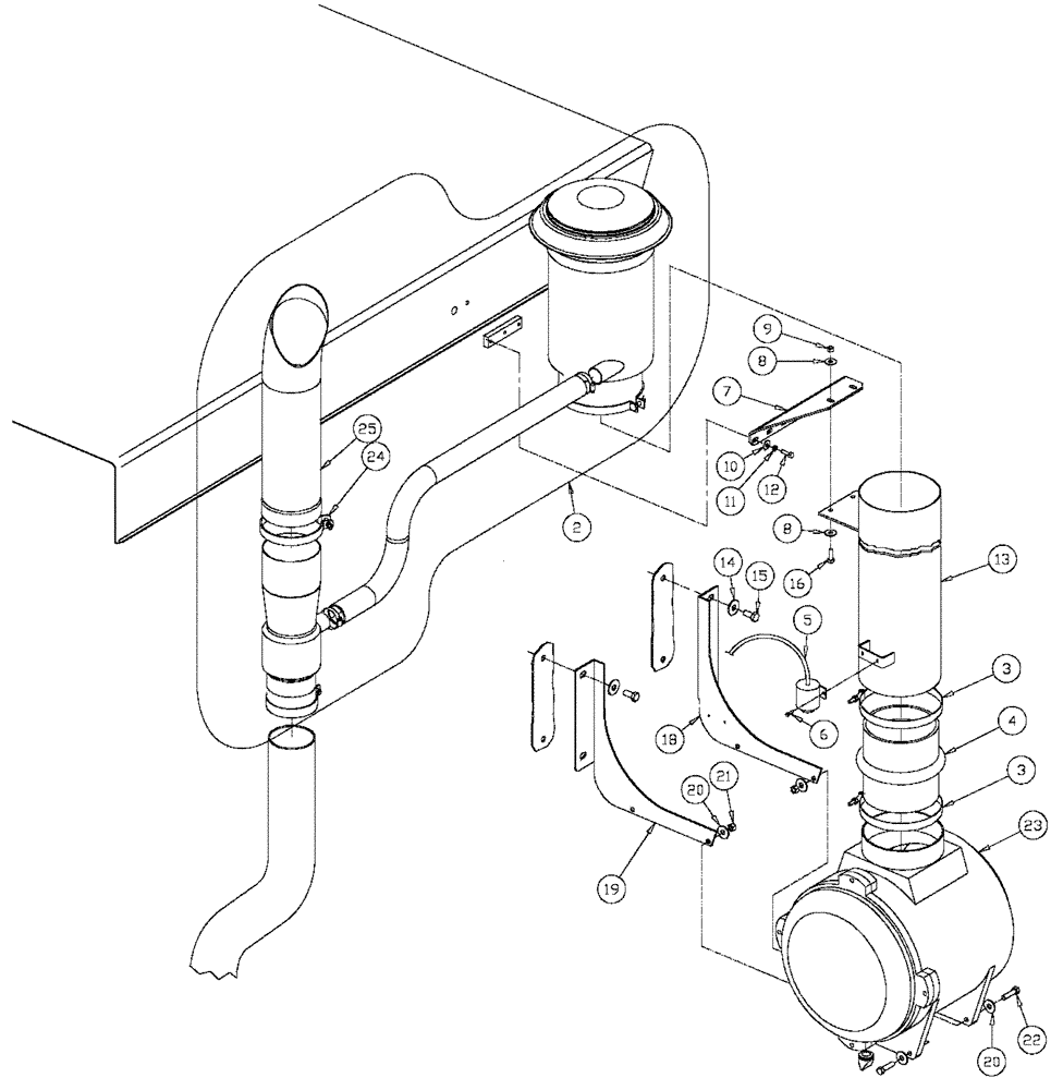 Схема запчастей Case IH 4330 - (02-010) - PRECLEANER GROUP (01) - ENGINE