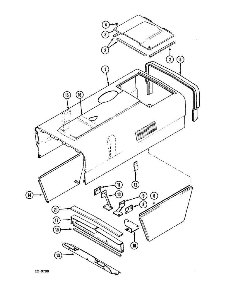 Схема запчастей Case IH 248 - (9-832) - HOOD AND PANELS (09) - CHASSIS