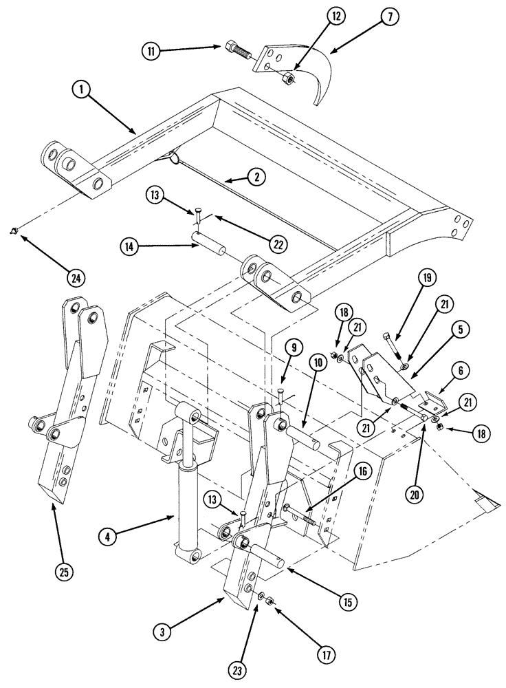 Схема запчастей Case IH 520 - (9-22) - FOUR-TINE GRAPPLE (09) - CHASSIS/ATTACHMENTS