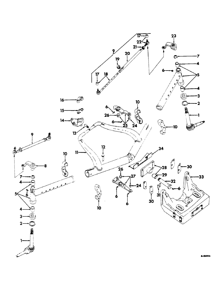 Схема запчастей Case IH 2606 - (122) - FRONT AXLE, STEERING KNUCKLES, ADJUSTABLE FRONT AXLE AND SUPPORTS (04) - FRONT AXLE