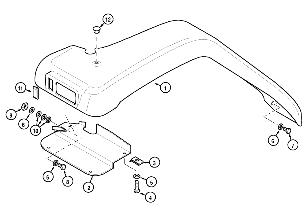 Схема запчастей Case IH MX170 - (09-07) - REAR FENDERS - CAB (90) - PLATFORM, CAB, BODYWORK AND DECALS