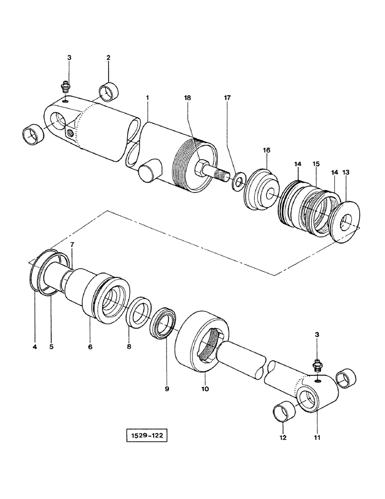 Схема запчастей Case IH 1529 - (025-A) - TILT CYLINDER, STARTING FROM NO. 3755971 