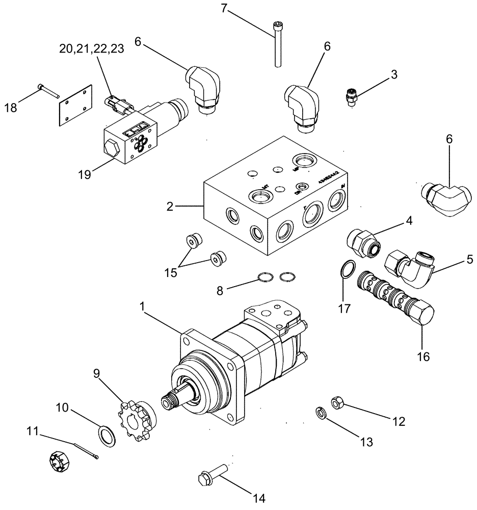 Схема запчастей Case IH 625 - (35.910.07) - MOTOR, UNLOADER (35) - HYDRAULIC SYSTEMS