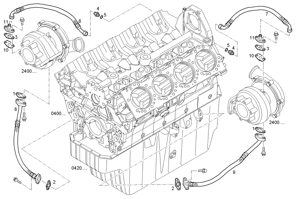 Схема запчастей Case IH FVAE2884X B200 - (2400.289/03) - TURBOCHARGER 