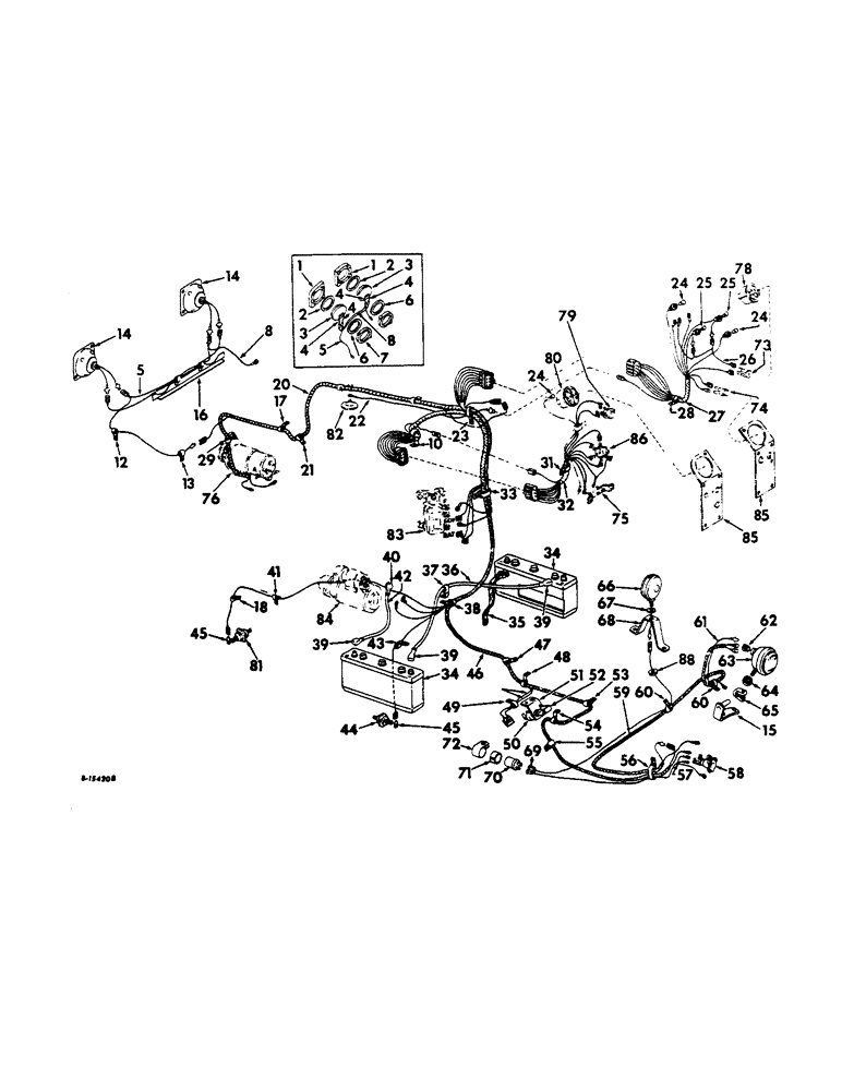 Схема запчастей Case IH 2806 - (G-30) - ELECTRICAL SYSTEM, STARTING AND LIGHTING, INTERNATIONAL DIESEL ENGINE TRACTORS WITH GENERATOR (06) - ELECTRICAL SYSTEMS