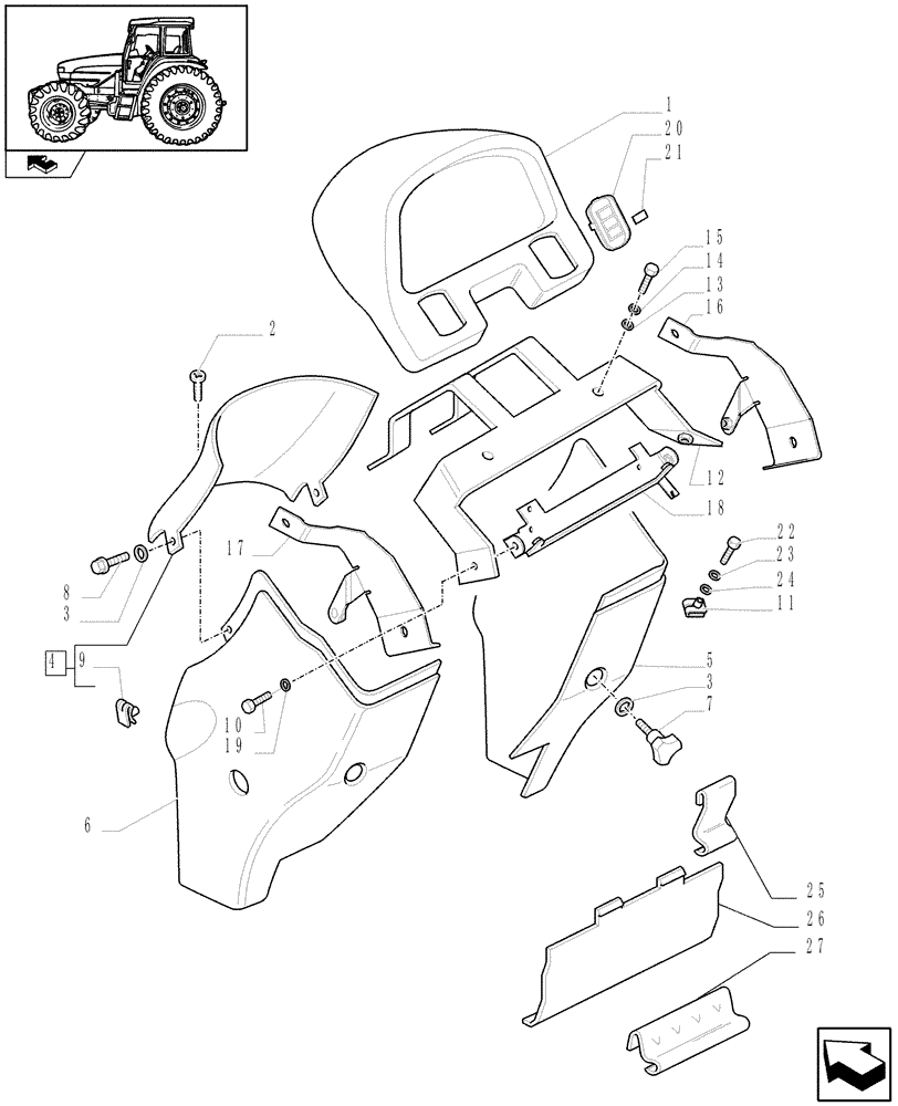 Схема запчастей Case IH FARMALL 95U - (1.93.5) - INSTRUMENT PANEL (10) - OPERATORS PLATFORM/CAB